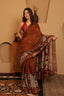 Pen Kalamkari on Chennur Silk – Nizam Border Brown Saree