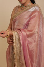 Meher - Baby Pink Tissue Saree