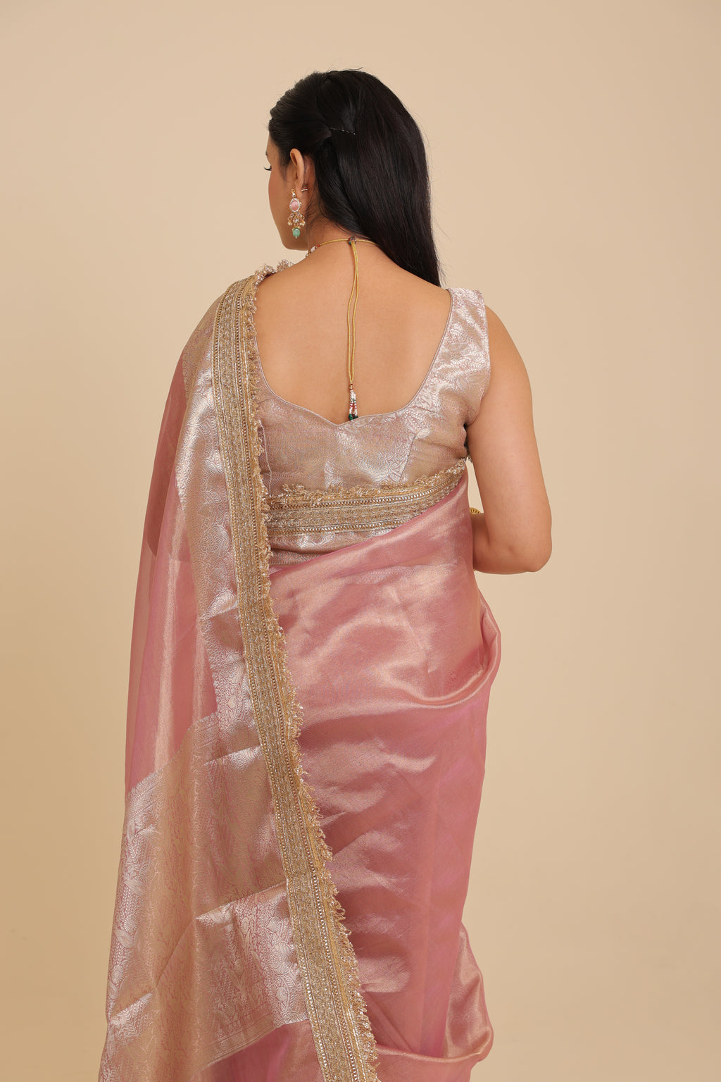 Meher - Baby Pink Tissue Saree