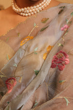Iraa - Pastel Floral Chiffon Saree