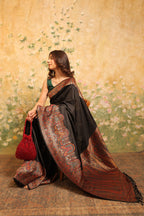 Ruhani - Black Pashmina Saree