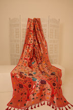 Paithani Dark Red Silk Saree